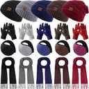 Geyoga 20 Pcs Winter Hat Scarf Gloves and Ear Warmer Set, Knit Beanie Hat Touch Screen Gloves Neck Scarves Ear Muffs Warm for Men Women Cold Weather