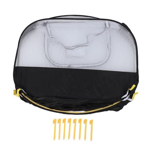 AMONIDA Foldable Pet Play Tent, Cat Pet Playpen, Portable Breathable Removable Bottom Tent with 4 Zipper Doors & Sunshade Top, Ideal for Dogs, Cats, Rabbits & Chickens, 170x85x60cm (Black)