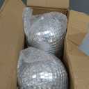 6-Inch Disco Ball 2-Pack Silver Hanging Mirror Balls with String, Reflective Disco Ball Decor for Disco Party Decorations, Disco Christmas Decor, Home DIY, Weddings & Indoor/Outdoor Events