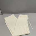 Womens Crochet Knit Elastic Waist Swimsuit Coverup Summer 2025 Striped Beach Bathing Suit Cover Up Pants, beige, size M