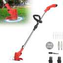 Weed Wacker, Weed Eater Cordless with Metal Blade, Battery Powered String Trimmer, Lightweight Grass Cutter for Garden and Yard, String Trimmer Cordless, Edger & Weed Trimmer with Batteries & Charger