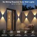 Solar Wall Light Outdoor,3000/4500/6000K/RGB 13 Modes Dusk to Dawn Lighting Solar Sconce Lights IP67 Waterproof Up and Down Solar Lights Outdoor for House /Porch/Fence/Patio/Garage-White Shell (4PCS)