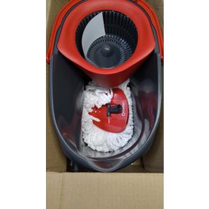 O-Cedar EasyWring Microfiber Spin Mop, Bucket Floor Cleaning System, Red, Gray, Standard