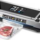 90KPa Powerful Vacuum Sealer Machine for Food Storage, Portable & Vertical Design, One-Touch Open Lid, Detachable for Easy Cleaning, Compatible with Freezer Bags, Silver