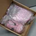 LEIFIDE 2 Pack Rhinestone Retractable Dog Leash and Bag Holder Set Pink Bling Bone Shaped Pet Waste Bags Dispenser with Metal Clip Heavy Duty Dog Leash for Most Puppy