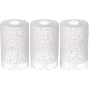 3 Pcs White Linen Frosted Glass Shade Replacements for Pendant Light Fixtures Glass Lamp Shade Cover, 1-5/8 Inch Fitter E26 Base, 4"w x 6"h, Replacement Lamp Globe for Chandelier Wall Sconce