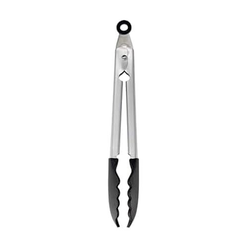 KitchenAid Silicone Tipped Stainless Steel Tongs, Black, 9 Inch