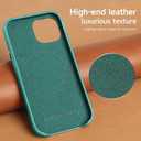 LUCKYCOIN Premium Full Grain Leather Magnetic Phone Case for iPhone 15, Compatible with MagSafe, Metal Buttons, Slim Fit Classic Leather Protective Case for Everyday Use  Green