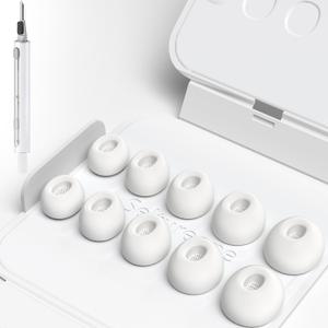 Seltureone 5 Pairs for AirPods Pro 3 Ear Tips Replacement with Cleaning Kit and Storage Box, 5 Sizes Soft Silicone Ear Tips for AirPods Pro 3rd Generation 2025 Accessories (XXS/ XS/ S/ M/ L)