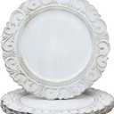 Spsyrine White Charger Plates, Set of 6 Chargers for Dinner Plates, 13 Inch Table Chargers for Bulk Wedding, Party Decoration