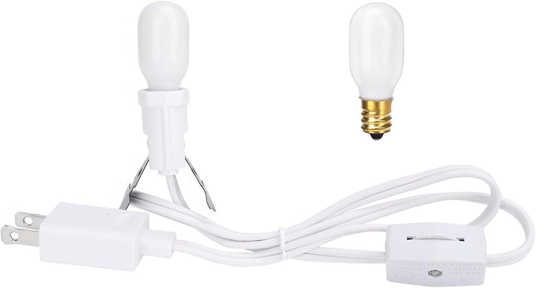 Village Collection Accessories Villages Single Cord Set Lightsm, 2 White Replacement Bulbs. for use with Various Village Series