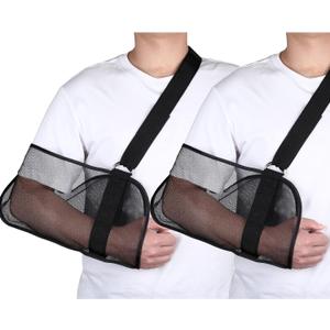2 Pieces Mesh Arm Shoulder Sling Adjustable Shoulder Immobilizer for Shower Breathable Rotator Cuff Solution Lightweight Shoulder Sling for Shower Brace Black Arm Supports for Supporting Elbow Wrist