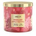 Candle-lite 14 oz jar candle features a Woodland Apple Festival scent.
