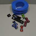 15 Ft Double Sided Flexible Race Track Set with 6 Toy Cars for Kids (Blue)