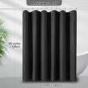 PANGSINNE 90 inch Long Waffle Textured Fabric Shower Curtains, 256GSM Heavy Duty Weighted Shower Curtain, Hotel Quality Luxury Polyester Bathroom Curtain with 12 Hooks, 72Wx90H (Black)