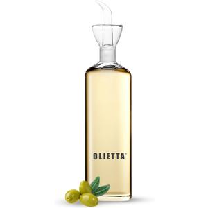 Olietta Olive Oil Dispenser Bottle Borosilicate Glass  Non Drip Oil Dispenser for Kitchen, Leak Proof Vinegar Drizzler Cruet, Easy Clean, 17 Ounces, Modern