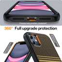 AMILIFECASES Magnetic for iPhone 11 Phone Case-Compatible with MagSafe-Carbon Fiber Texture-Slim Military Grade Drop Protection Phone Case for iPhone 11 6.1", Sunset