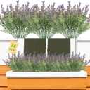 24PCS Lifelike Artificial Lavender Flowers, Fake Lavender Plants Shrubs for Wedding Bouquets, Realistic Faux Flowers UV Resistant for Indoor Outdoor Home & Garden Greenery Decor