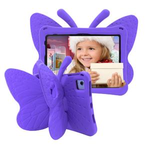 Cute Butterfly Kids Case for Apple iPad (A16) 11th Generation 11 Inch (2025), iPad 10th Generation 10.9 Inch (2022), 3D Cartoon EVA Foam Shockproof Stand Cover for Girls 