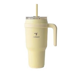 REDUCE 24 oz Stainless Steel Tumbler with Handle - Dual-Wall Vacuum Insulated Travel Mug, Sweat-Proof Lid & Reusable Straw - Keeps Drinks Cold for 24 Hrs, Fits Cupholders, Dishwasher Safe