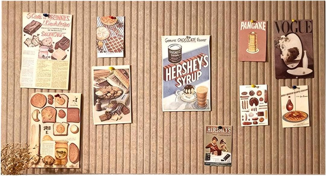 24x16 inches Large Bulletin Board, Decorative Felt Pin Board, 0.35 Thick Foldable Photo Display Board with Self-Adhesive Tape, Vision Board for School Home Kitchen Office Walls - Dark Camel