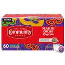 Community Coffee Mardi Gras King Cake Flavored, 60 Single-Serve Keurig K-Cup Pods, Medium Roast, 60 Count (Pack of 1) (EXP 12/01/26)