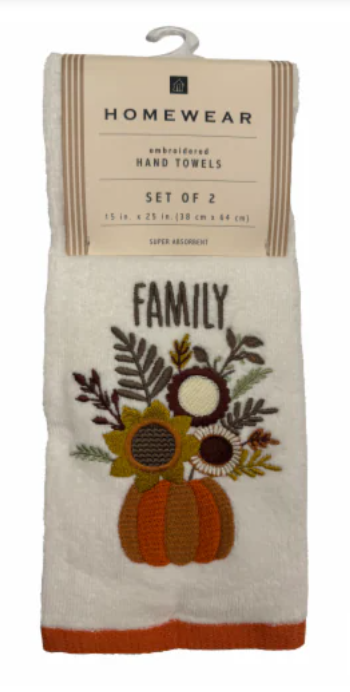 Homewear Embroidered Hand Towels - Family
