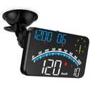 GPS Digital Speedometer with Compass, Time, Driving Distance, Fatigue Driving Reminder, Overspeed Alarm 5.5" MPH Head Up Display HUD for All 5V Vehicle