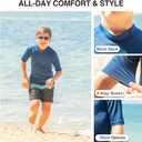 Kanu Surf Boys' Fiji UPF 50+ Sun Protective Rashguard (5T, Navy)