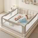 Queen Size Toddler Bed Rail: 3-Side Protection Bedrail for Queen Bed - Extral Tall Adjustable Child Safety Side Railing Guards for Infants Kids Child(78.7x78.7x59”)
