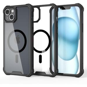 RAPTIC Air Magnetic for iPhone 15 Plus Case, Shockproof Protective Clear Case, Military Grade 10ft Drop Tested, Anti-Yellowing Technology Case, 6.7 inch, Black