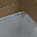 IRIS USA 72 QT Plastic Storage Box with Lid and Latches - 4 Pack - BPA-Free, See-Through Organizing Solution, Durable Nestable Stackable Containers, Secure Pull Handle - Clear