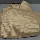 Your Chair Covers - 132 Inch Round Crinkle Taffeta Tablecloth - Champagne, Crushed Shiny Dining Table Cloth for Wedding Party Birthday Baby Bridal Shower