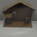 BESBLEE Christmas Decorations Manger for Nativity Scene 7 Inch Scale Creche Stable for Inside 7&8 inch Scale Holy Family Wooden Nativity Stable Home Desk Decor Collectable14" x 4.1" x 12"