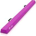 Kangaroo Hoppers 8FT Kids Balance Gymnastics Beam for Kids, Folding Extra Firm Foam Floor Beam for Beginners, Home Training Equipment with Anti-Slip Base, Carrying Bag (Pink)