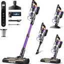 Cordless Vacuum Cleaner, 580W/48Kpa Vacuum Cleaners with 65 Min Runtime, Lightweight Wireless Vacuum with LED Headlights/Screen, wall mount, Removable Handheld Vacuum for Pet Hair/Carpets/Floors/Sofa