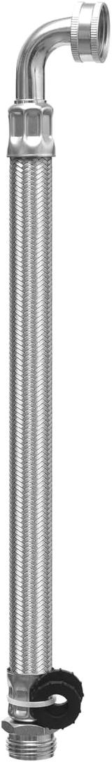 Garden Hose Extender, Kink-Free Hose Saver,Braided Stainless Steel Water-Inlet Hose (90 Degree Elbow) (1FT)