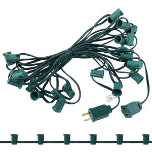 C7/e12 Christmas Light String Set, UL Listed C7 Christmas Light Strand Spool Stringer 12 Spacing Spool Wire for Patio Backyard Xmas Tree Roofline(25ft)