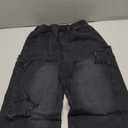 Boy's Pull On Jeans Cute Star Baggy Denim Pants Elastic Waist Straight Wide Leg Jeans for Teen Boys (10, Black)