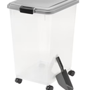 IRIS X-large Clear/Gray Rolling Tote with Latching Lid