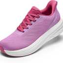 Womens Easy On Walking Shoes Lace Up Comfortable Tennis Shoes with Anatomic Toe Box for Women Breathable Running Sneakers (8, Purple)