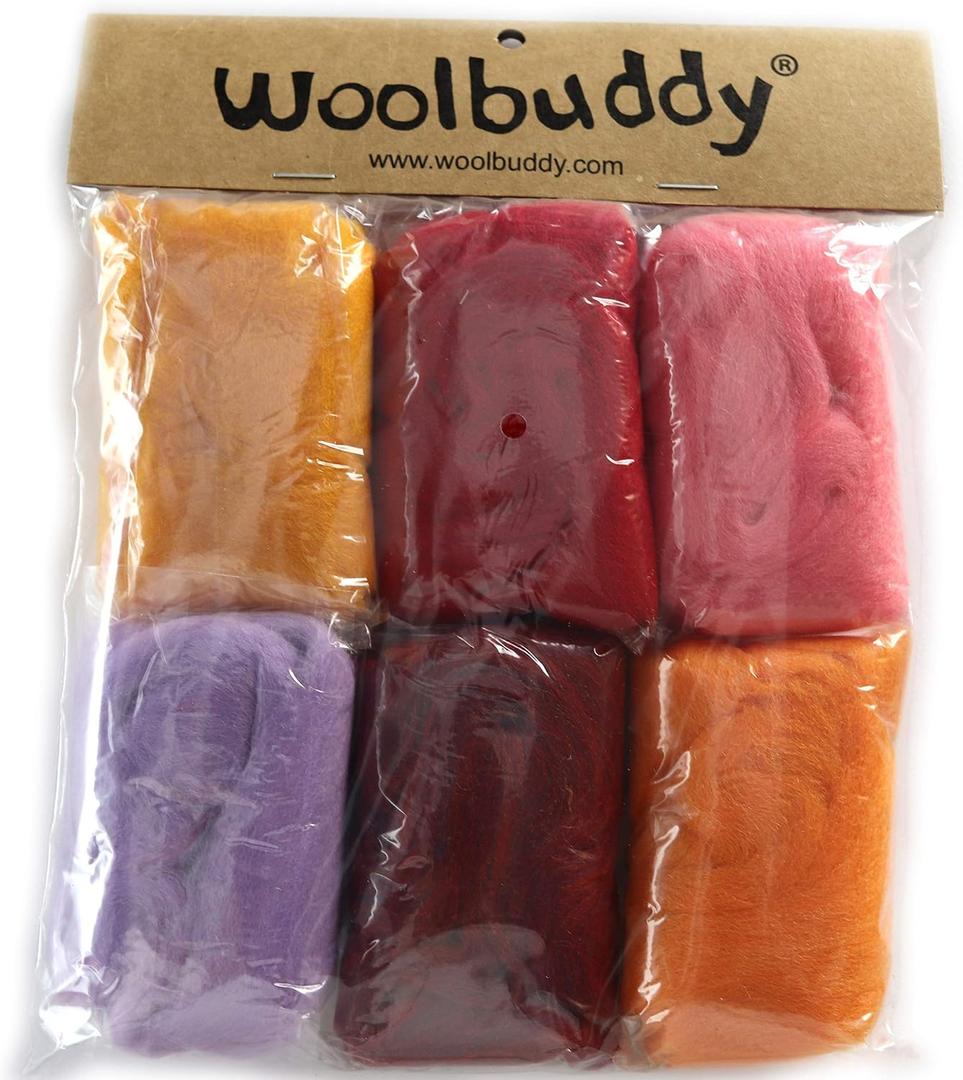 Woolbuddy Wool Roving Kit for Needle Felting (Summer) 6 Colors Natural Wool | Needle Felting Wool Roving Kit Multiple Colors, for Needle Felting, Wet Felting Supplies, DIY Handmade Gifts & Home Décor