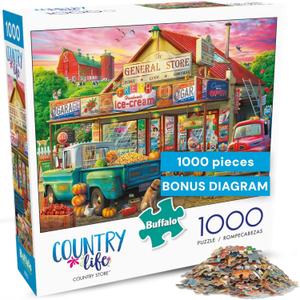 Buffalo Games - Country Store - Eduard - 1000 Piece Fall Jigsaw Puzzle for Adults - Challenging Autumn Puzzle Perfect for Game Nights - Country Life Collection - Finished Size is 26.75 x 19.75