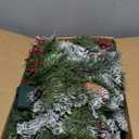 Christmas Garland Flocked 9ft with 50 Lights, Christmas Decor with Pine Cone Red Balls & Berries 50 Light Timer for Mantle Staircase Indoor and Outdoor