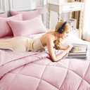 CozyLux Oversized King Comforter Set Pink, 7 Pieces Bed in a Bag Comforter Set with Sheets Luxury Bed Set for All Seasons, Bedding Set with Down Alternative Comforter, Sheets, Pillowcases & Shams