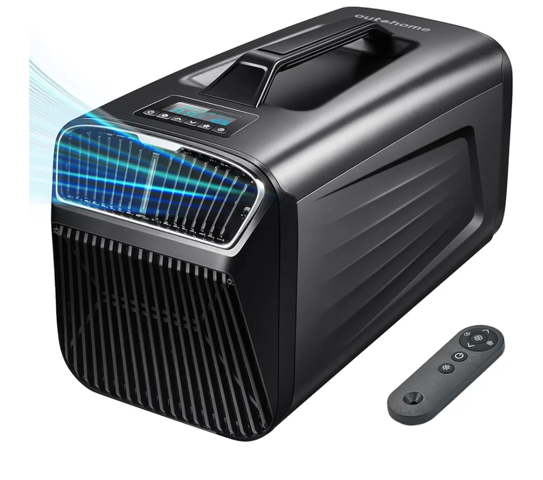 Portable Camping Air Conditioner for Outdoor and Indoor Use, Quiet Air conditoning For Small Rooms，5200BTU Fast Cooling Capacity for Tent AC(Black Grey)