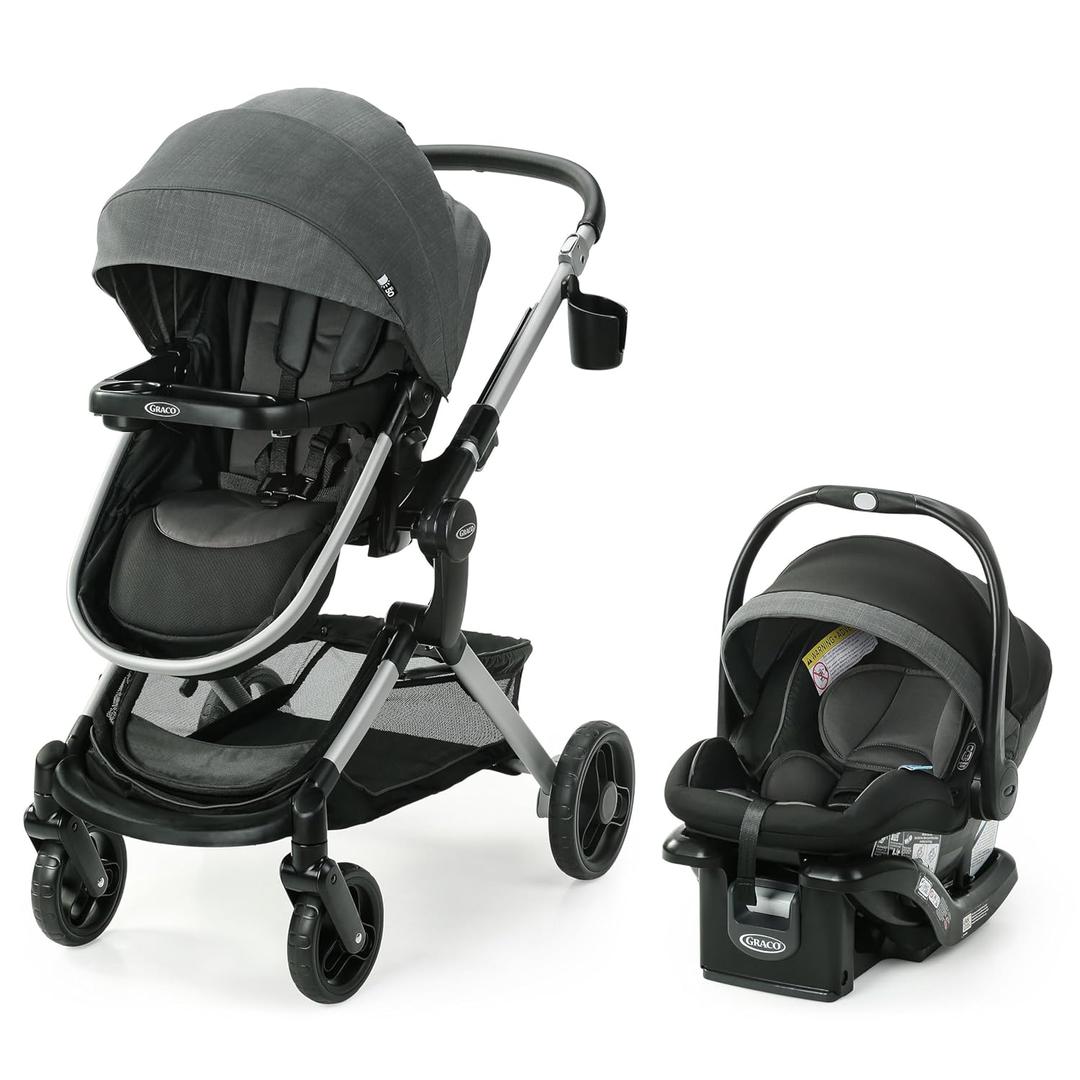 Graco Modes Nest Travel System, 3-in1 Modular Carseat Stroller Combo, Adjustable Slide2Me Infant Car Seat Carrier to Toddler Stroller, Includes the SnugRide DLX Infant Car Seat, Sullivan Graco Modes Nest Travel System, 3-in1 Modular Carseat Stroller Combo, Adjustable Slide2Me Infant Car Seat Carrier to Toddler Stroller, Includes the SnugRide DLX Infant Car Seat, Sullivan