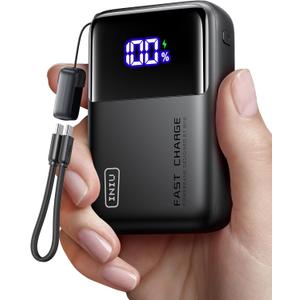 INIU Power Bank, 20000mAh 65W Ultra Compact USB C Laptop Portable Charger, PD QC Fast Charging 3-Output External Battery Pack for Laptop MacBook iPad Tablet Steam Deck iPhone 17 16 15 Pro Samsung S24 (Mini Size), Black