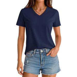 MAGCOMSEN Women's Short Sleeve T Shirt (Blue, M)