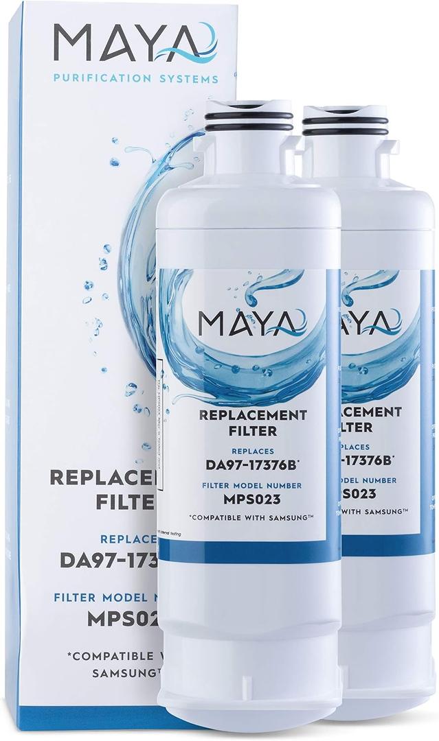 MAYA DA97-17376B Water Filter Replacement, Compatible with: Samsung HAF-QIN, RF23M8070SR, HAF-QIN/EXP, DA97-08006C, 2 Pack